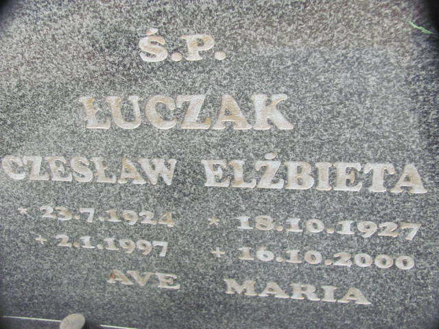 Elżbieta Łuczak 1927 Twardogóra - Grobonet - Wyszukiwarka osób pochowanych