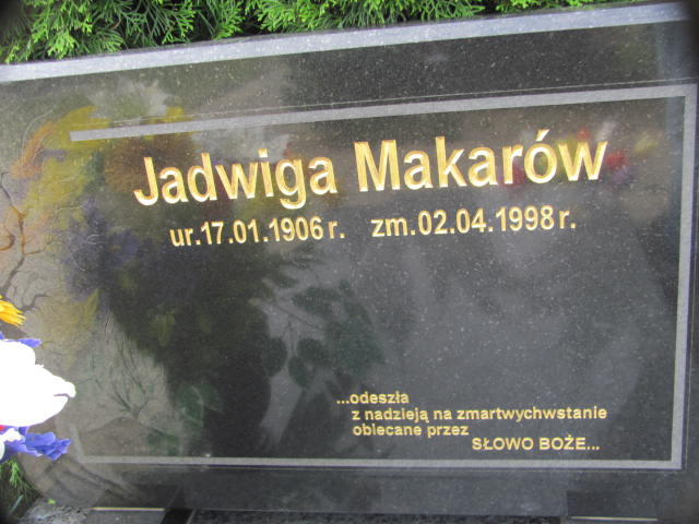 Jadwiga Makarów 1906 Twardogóra - Grobonet - Wyszukiwarka osób pochowanych