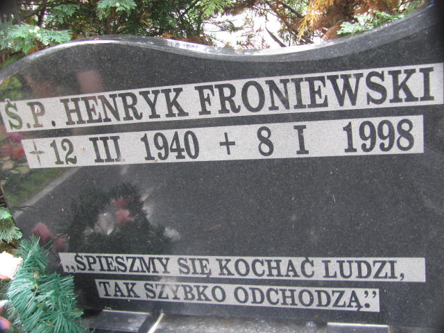 Henryk Froniewski 1940 Twardogóra - Grobonet - Wyszukiwarka osób pochowanych