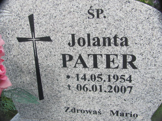 Jolanta Regina Pater 1954 Twardogóra - Grobonet - Wyszukiwarka osób pochowanych