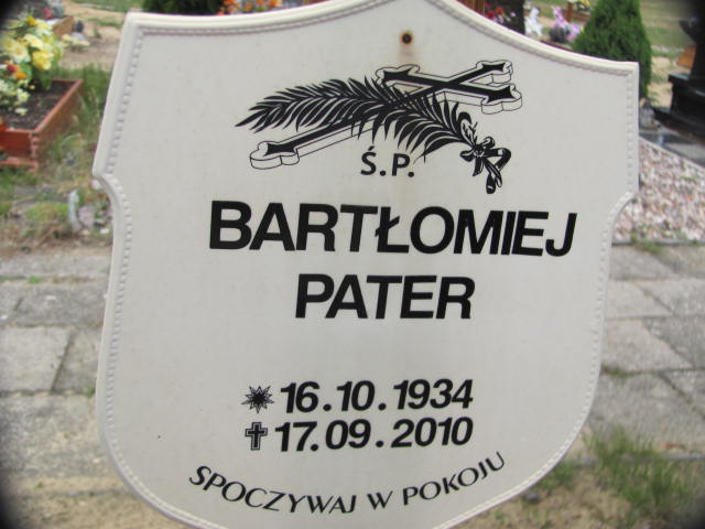 Bartłomiej Pater 1934 Twardogóra - Grobonet - Wyszukiwarka osób pochowanych